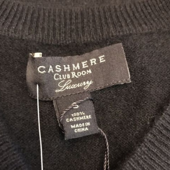 Club Room Cashmere Black V Neck Sweater Small - Picture 4 of 4